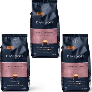 ZESTAW KAWA ZIARNISTA DAVIDOFF CAFE CREMA INTENSE 1KG 3 SZTUKI Kawa ziarnista Davidoff Cafe Crema Intense 1 kg 1