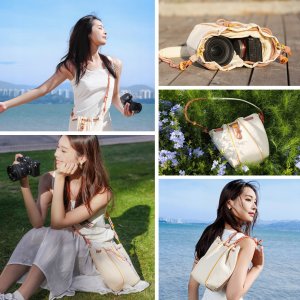 Torba Ulanzi Torba Podróżna Foto Futerał ULANZI Crossbody Sling na Aparat Kamerę Telefon / DS01 / Beżowy 4