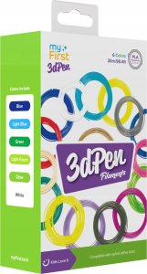 Wkłady Filamenty 6x 5m Filament do Długopis 3D PEN Artis MyFirst PLA 1.75mm / Chłodne kolory / FP8001AC-CC01 3