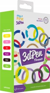 Wkłady Filamenty 6x 5m Filament do Długopis 3D PEN Artis MyFirst PLA 1.75mm / Ciepłe kolory / FP8001AC-WC01 3