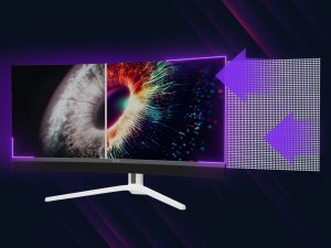 LORGAR 34MP1, UWQHD MiniLED Gaming Monitor Pro, 34'' (3440*1440) VA curved monitor, black/milky grey 1