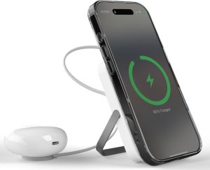 Powerbank bezprzewodowy Puro 10000mAh MagSafe z podstawką aluminiową - biały 5