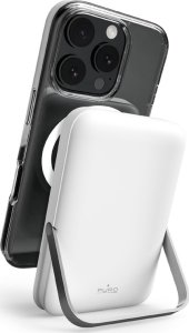 Powerbank bezprzewodowy Puro 10000mAh MagSafe z podstawką aluminiową - biały 8