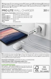Ładowarka sieciowa Puro PROLITE 30W USB-A / USB-C + kabel USB-C - USB-C 1.2m - biała 3
