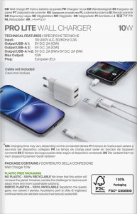 Ładowarka sieciowa Puro PROLITE 10W 2x USB-A - biała 3