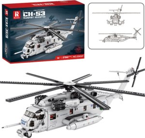Klocki Konstrukcyjne Śmigłowiec Transportowy Helikopter 2192el 1