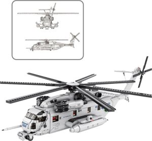 Klocki Konstrukcyjne Śmigłowiec Transportowy Helikopter 2192el 2