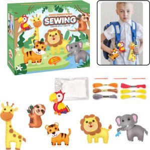 Zestaw Kreatywny Wyszywanki Filcowe Zwierzątka Dżungli  6szt 1