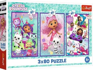 Trefl Puzzle Kolorowe dni Gabbyi 3x80 elementów (34882) 1