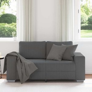 vidaXL vidaXL Sofa dwuosobowa Ciemnoszara 120 cm Tkanina sztruksowa 3