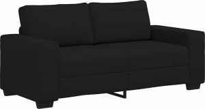 vidaXL Sofa 2-osobowa, czarna, 140 cm, tapicerowana tkaniną 2
