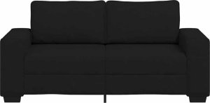 vidaXL Sofa 2-osobowa, czarna, 140 cm, tapicerowana tkaniną 4