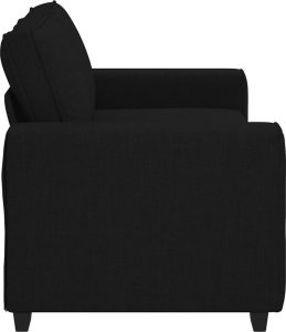 vidaXL Sofa 2-osobowa, czarna, 140 cm, tapicerowana tkaniną 5