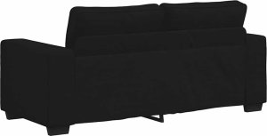 vidaXL Sofa 2-osobowa, czarna, 140 cm, tapicerowana tkaniną 6