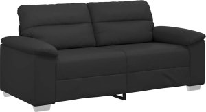 vidaXL 2-osobowa sofa, czarna, 140 cm, sztuczna skóra 2