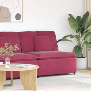 vidaXL Modułowy moduł centralny sofy z poduszkami Wino czerwone 100 cm 1
