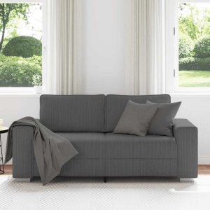 vidaXL Sofa dwuosobowa Ciemnoszara 140 cm Tkanina sztruksowa 3