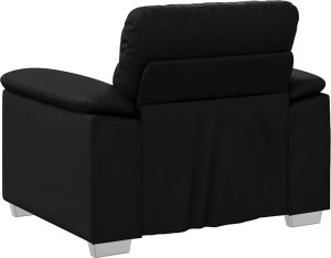 vidaXL Fotel, czarny, 60 cm, obity sztuczną skórą 6