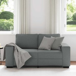 vidaXL Sofa 2-osobowa Ciemnoszara 120 cm Tkanina 3