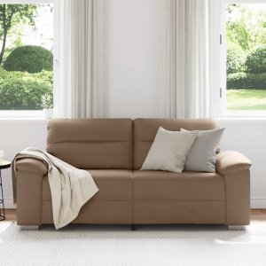 vidaXL 2-osobowa sofa, kolor cappuccino, 140 cm, sztuczna skóra 3