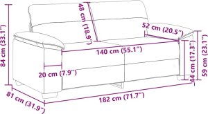 vidaXL 2-osobowa sofa, kolor cappuccino, 140 cm, sztuczna skóra 9