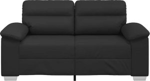 vidaXL 2-osobowa sofa, czarna, 120 cm, sztuczna skóra 4