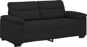 vidaXL Sofa 2-osobowa, czarna, 140 cm, tapicerowana tkaniną 2