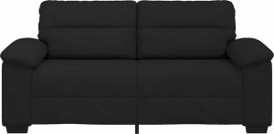 vidaXL Sofa 2-osobowa, czarna, 140 cm, tapicerowana tkaniną 4