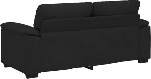 vidaXL Sofa 2-osobowa, czarna, 140 cm, tapicerowana tkaniną 6