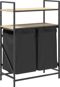 Kosz na pranie vidaXL Kosz na pranie 2 przegrody z półkami, dąb sonoma 2