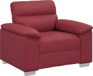 vidaXL Fotel, winna czerwień, 60 cm, obity sztuczną skórą 2