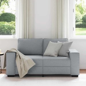vidaXL Sofa 2-osobowa Jasnoszara 120 cm Tkanina 3