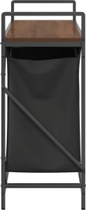 vidaXL Kosz na pranie 2 przegrody z półką, brązowy dąb 7
