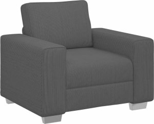 vidaXL Sofa Fotel Ciemnoszary 59 cm Tkanina Corduroy 2