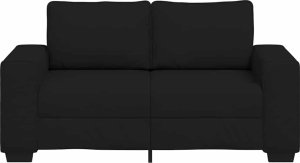 vidaXL Sofa 2-osobowa Czarna 120 cm Tkanina 4