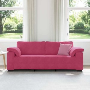 vidaXL Sofa 3-osobowa, kolorze czerwonego wina, 178 cm, aksamit 3