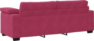 vidaXL Sofa 3-osobowa, kolorze czerwonego wina, 178 cm, aksamit 6