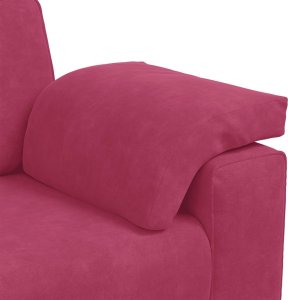 vidaXL Sofa 3-osobowa, kolorze czerwonego wina, 178 cm, aksamit 7