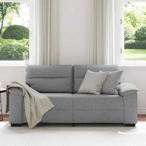 vidaXL Sofa 2-osobowa, jasnoszara, 140 cm, tapicerowana tkaniną 3