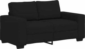 vidaXL 2-częściowy komplet wypoczynkowy, obity tkaniną, czarna 4