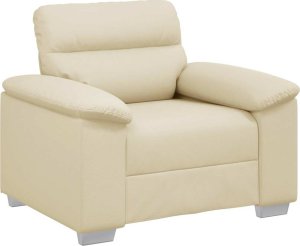 vidaXL Fotel, kremowy, 60 cm, obity sztuczną skórą 2