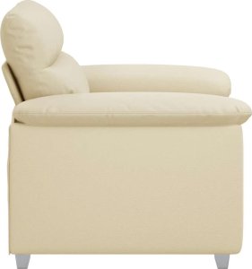 vidaXL Fotel, kremowy, 60 cm, obity sztuczną skórą 5