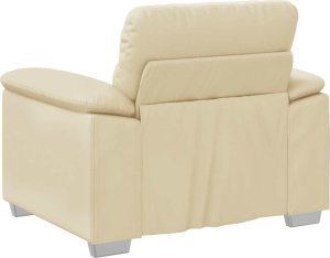 vidaXL Fotel, kremowy, 60 cm, obity sztuczną skórą 6