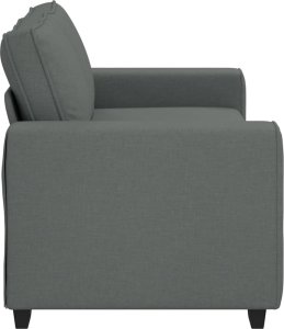 vidaXL Sofa 2-osobowa, ciemnoszara, 140 cm, tapicerowana tkaniną 5