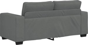 vidaXL Sofa 2-osobowa, ciemnoszara, 140 cm, tapicerowana tkaniną 6
