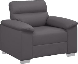 vidaXL Fotel, szary, 60 cm, obity sztuczną skórą 2