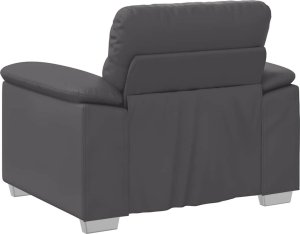 vidaXL Fotel, szary, 60 cm, obity sztuczną skórą 6