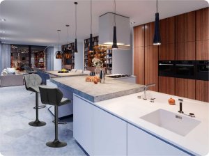 Sofotel Hoker barowy z oparciem Castel czarno-szary 2 szt. 9