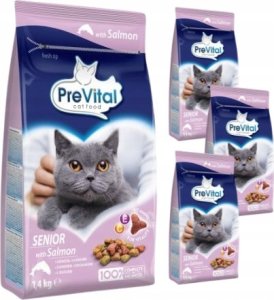 PREVITAL łosoś senior karma sucha dla kotów 1,4kg 4