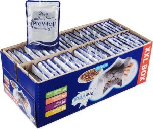 PREVITAL - Z kurczakiem, cielęciną, łososiem i wątróbką w sosie - karma dla kota 48x100g 3